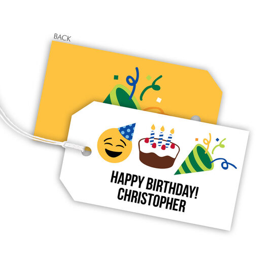 Birthday Boy Emoji Hanging Gift Tags